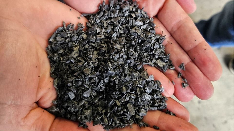 LDPE core ground into pellets