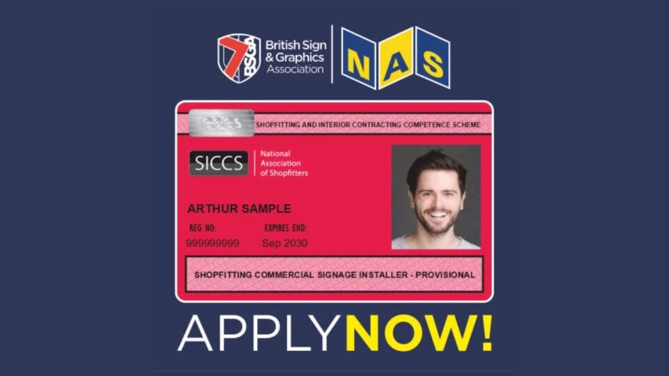 Brand new SICCS card for signage installers