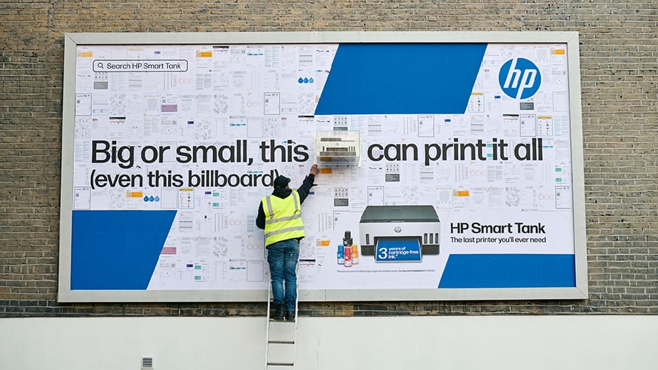 HP printer billboard amazing London
